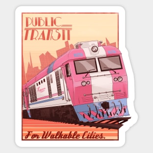 Public Transit For Walkable Cities Sticker